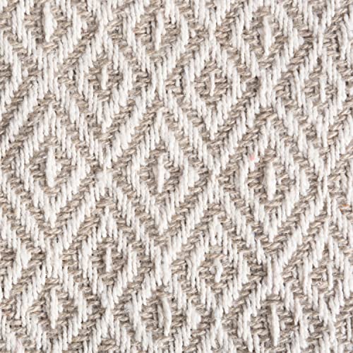 DII Rustic Farmhouse Double Diamond Woven Throw, 50x60, Stone - color: Stone, size: 50x60"
