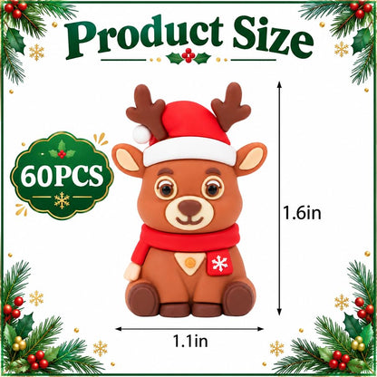 60 Pcs Miniature Christmas Reindeer Figurines, Tiny Deer Statues Ornaments - color: Reindeer, size: 60 Pcs