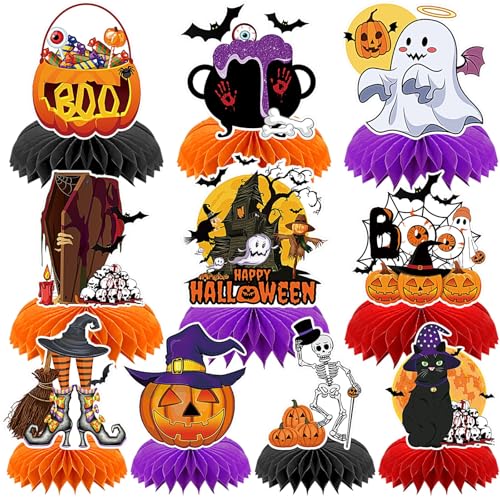 10Pcs Halloween Honeycomb Centerpieces Table Toppers Decoration - style: Halloween Style