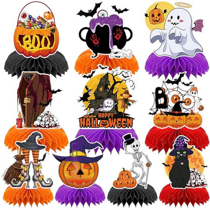 10Pcs Halloween Honeycomb Centerpieces Table Toppers Decoration - style: Halloween Style