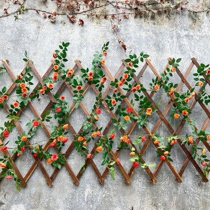 2X 6FT Fake Rose Garland, Flower Garland,Artificial Flower wild Rose Vine - color: Yellow-orange, size: 2
