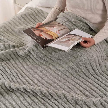 Battilo Grey Throw Blanket for Couch, Fluffy Soft Chenille Blanket, 50"x60" - color: Grey, size: 50"x60"