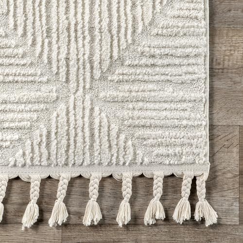 nuLOOM Kerry Cream Geometric Power Loomed Area Rug, 6' Round - color: Kerry Cream, size: 6' (Round)