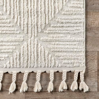 nuLOOM Kerry Cream Geometric Power Loomed Area Rug, 6' Round - color: Kerry Cream, size: 6' (Round)