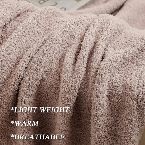 bearberry Knit Throw Blanket 53x71 Beige Super Soft Plush for Couch - color: Beige, size: Throw XL(53″x71″)