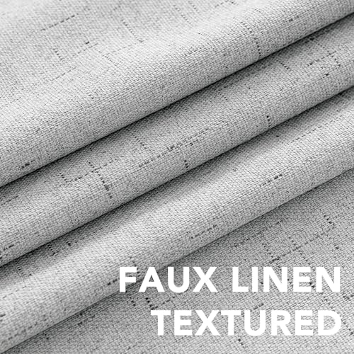 H.VERSAILTEX 100% Blackout Linen Curtains 45" L 2 Panels Glacier Gray - color: Glacier Gray, size: 52"W x 45"L (Pack of 2)