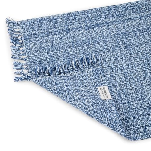 Cotton Placemats Set of 6-13x19 Inch, Woven Chambray Place Mats, Durable & Elegant for Dining Table, Wedding, Restaurant, Machine Washable, Oeko-TEX Certified - Blue - color: Blue - Chambrey