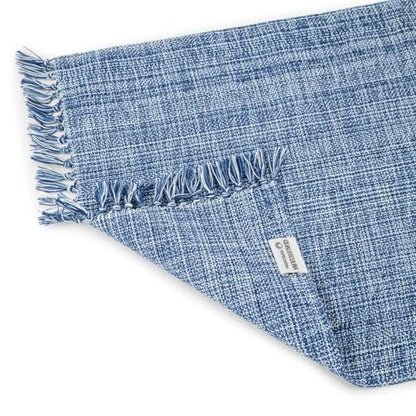 Cotton Placemats Set of 6-13x19 Inch, Woven Chambray Place Mats, Durable & Elegant for Dining Table, Wedding, Restaurant, Machine Washable, Oeko-TEX Certified - Blue - color: Blue - Chambrey