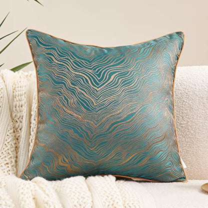 Avigers Throw Pillow Cover 18 x 18 Inch, Teal, Rayon Blend, Hidden Zipper - color: Teal, size: 18" x 18" (Pack of 1)