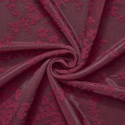 TUDECO Lace Burgundy Shower Curtain with Attached Valance, 72 x 72 Inch - color: Burgundy, size: 72"W x 72"L (Pack of 1)