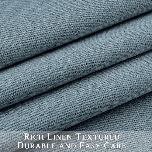 ChrisDowa Stone Blue Blackout Curtains 45 Inches Long 2 Panels for Bedroom - color: Stone Blue, size: 52"W x 45"L (Pack of 2)