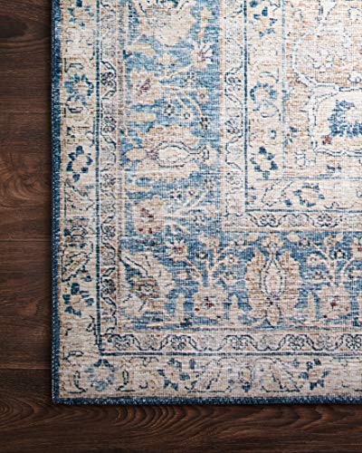Loloi Layla Blue/Tangerine 2'-6" x 7'-6" Runner Rug - color: Blue / Tangerine, size: 2'6" x 7'6" (Rectangular)