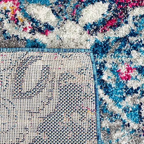 SAFAVIEH Madison Collection Runner Rug - 2'3" x 8', Blue & Grey, Boho Chic Glam Paisley Design, Non-Shedding & Easy Care, Ideal for High Traffic Areas in Living Room, Bedroom (MAD600M) - color: Blue/Grey, size: 2'3" x 8' (Runner)