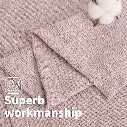 BGment Pink Faux Linen Curtains 63 Inch Length 2 Panels for Bedroom - color: B - Linen Rose Pink, size: 52"W x 63"L (Pack of 2)