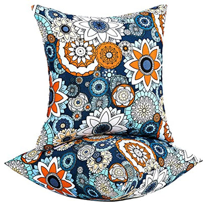 JMGBird Outdoor Throw Pillows Waterproof Outdoor Pillow Covers with Inserts - color: Blue Pattern