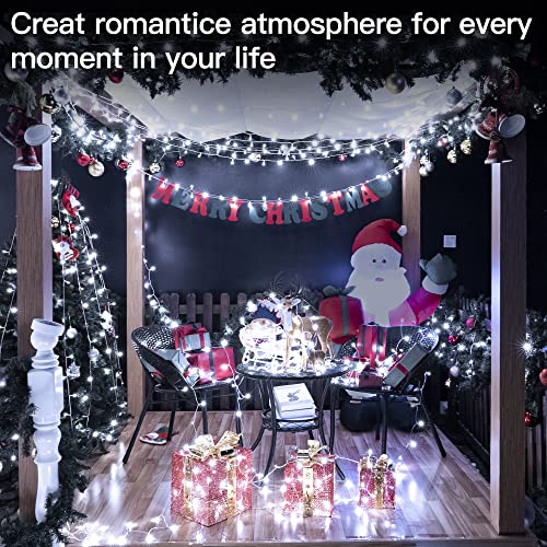 Ollny Christmas Lights 400LED 131FT, Cool White Fairy Lights with Remote - color: Cool White, size: 400 LEDs