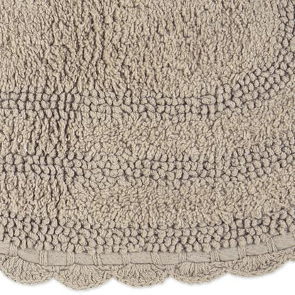 DII Crochet Collection Reversible Bath Mat, Large Oval, 21x34, Stone - color: Stone, size: 1'9" x 2'10" (Oval)