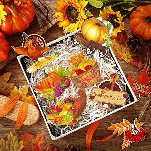 Bucherry 40 Pcs Fall Ornaments for Tree Thanksgiving Wood Decor,Warm Style - style: Warm Style