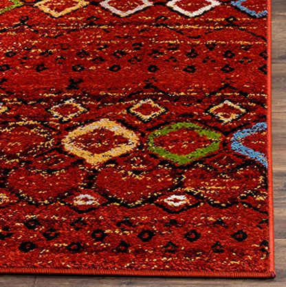 SAFAVIEH Amsterdam Runner Rug 2'3"x8', Terracotta & Multi AMS108D - color: Terracotta/Multi, size: 2'3" x 8' (Runner)