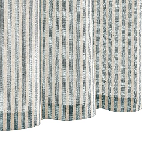 jinchan Linen Boxter Stripe Valances for Window 50 x 18 inch,Blue,1 Panel - color: Boxter Stripe | Blue on Linen, size: 50"W x 18"L (Pack of 1)