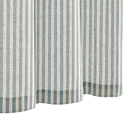jinchan Linen Boxter Stripe Valances for Window 50 x 18 inch,Blue,1 Panel - color: Boxter Stripe | Blue on Linen, size: 50"W x 18"L (Pack of 1)