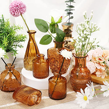 Bud Vases Set of 30 in Bulk Amber Glass Bud Vase