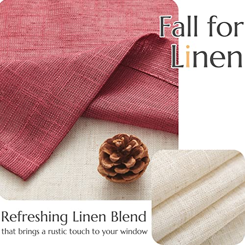 jinchan Kitchen Valance Curtain Double Layers, 50x16, 1 Panel, Burgundy - color: Double Layer | Burgundy, size: 50"W x 16"L (Pack of 1)