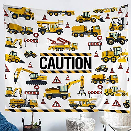 Feelyou Boys Construction Truck Wall Hanging 51"x59" for Children Toddler - color: Multi 912, size: 59"L x 51"W