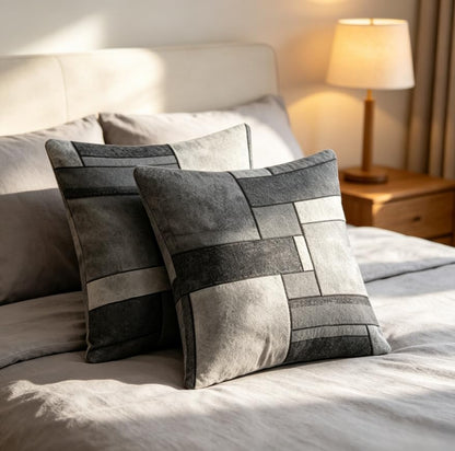 18x18 Inch Modern Grey Geometric Throw Pillow Covers Set of 2 - color: A20013, size: 18" x 18" (Pack of 2)