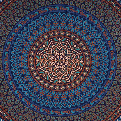 Bless International Indian-hippie-gypsy Bohemian-psychedelic Cotton-mandala Wall-hanging-tapestry-multi-color Large-mandala Hippie-tapestry (Blue Gold, King (88x104Inches)(225x265Cms)) - color: Blue Gold, size: 104"L x 88"W