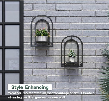 3 Pack Wall Plant Stands Indoor, wall Mounted Plant Holders, Black - color: 3 Pack Black