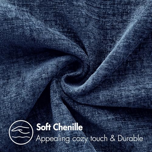 MIULEE Soft Chenille Throw Pillow Covers Navy Blue 18x18 Inch Pack of 2 - color: Navy Blue, size: 18" x 18" (Pack of 2)