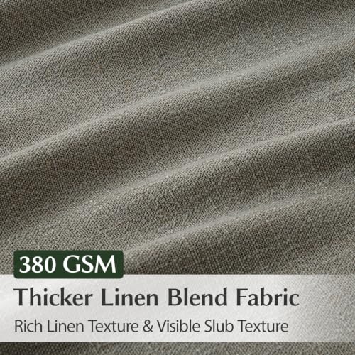 Semi Sheer Pinch Pleated Linen Curtains for Living Room 102 Inches, Taupe - color: Taupe, size: 40"W x 102"L (Pack of 2)