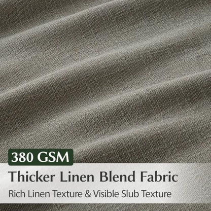 Semi Sheer Pinch Pleated Linen Curtains for Living Room 102 Inches, Taupe - color: Taupe, size: 40"W x 102"L (Pack of 2)