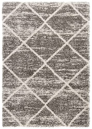 SAFAVIEH Hudson Shag Accent Rug 2'x3', Soft Distressed Grey & Ivory SGH281K - color: Distressed Grey/Ivory, size: 2' x 3' (Rectangular)