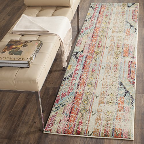 SAFAVIEH Monaco Collection Runner Rug - 2'2" x 6', Multi, Boho Chic Tribal Distressed Design, Non-Shedding & Easy Care, Ideal for High Traffic Areas in Living Room, Bedroom (MNC222F)