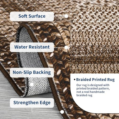 RUGSREAL Entryway Rug 2x3 Small Bedroom Washable Rus with Rubber Backing - color: Brown, size: 2' x 3' (Rectangular)