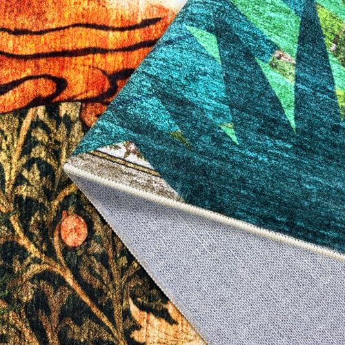 AooHHooA 6x9 Washable Tiger Area Rug, Tiger Rugs for Living Room, Green - color: Tiger-1, size: 6' x 9' (Rectangular)