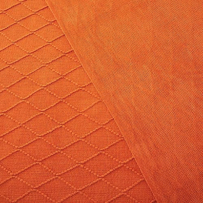 Acrylic Knitted Throw Blanket, 50 x 60 Inches, Orange - color: Orange