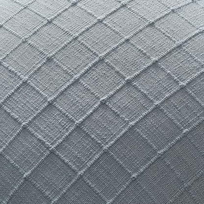 ZeeMart 2Pk Heavy Weight Artisanal Grid Pillow Covers 24x24in Chambray - color: Chambray, size: 24" x 24" (Pack of 2)