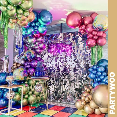 PartyWoo Metallic Balloons 66pcs 12 Inch Metallic Multicolor Balloons - color: Multi-3324