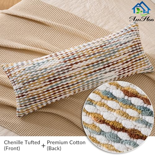 AmHoo Boho Chenille Pillow Cover,14 x 36-Inch Brown - color: Brown, size: 36" x 14" (Pack of 1)