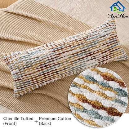 AmHoo Boho Chenille Pillow Cover,14 x 36-Inch Brown - color: Brown, size: 36" x 14" (Pack of 1)
