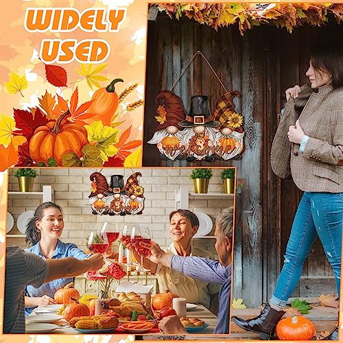 Huwena Fall Decorations for Home, Wooden Gnome Welcome Door Sign Harvest - style: Pumpkin Gnome Style