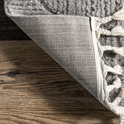 nuLOOM Kerry Light Grey Geometric Power Loomed Area Rug, 8' x 10' - color: Kerry Light Grey, size: 7'10" x 10' (Rectangular)