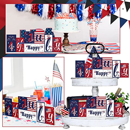 Hello Summer Table Decor Beach Party Centerpiece Wooden Sign for Home Office Indoor Outdoor Tiered Tray Shelf - style: Flag