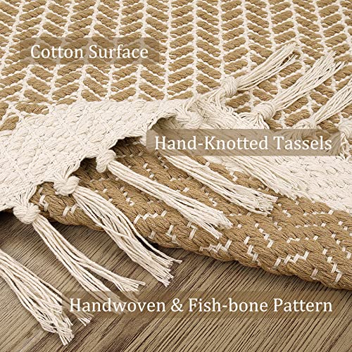 Lahome Boho Bathroom Rugs, 3x5 Washable Area Rug for Bedroom - color: Khaki, size: 3' x 5' (Rectangular)