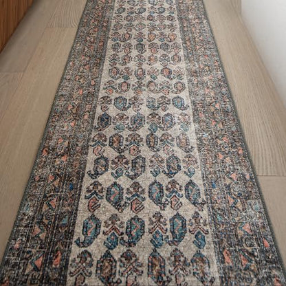 Humble Cypress 2’6" x 10’ Ivory Cream Runner Rug - Persian-inspired design - size: 2'6" x 10' (Rectangular)
