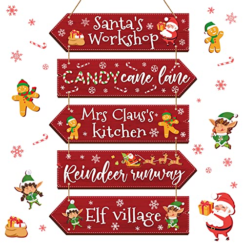 Christmas Wooden Hanging Sign, Arrow, Rustic Farmhouse Decor, Simple - style: Simple