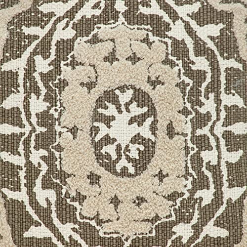 HomeRoots Boho Garland Beige and Dark Brown Decorative Accent Pillow